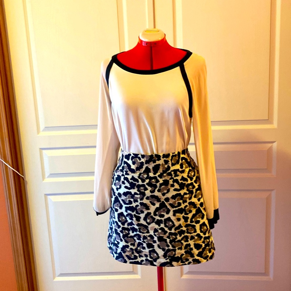 Loft Leopard print skirt